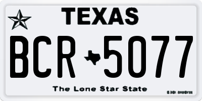 TX license plate BCR5077