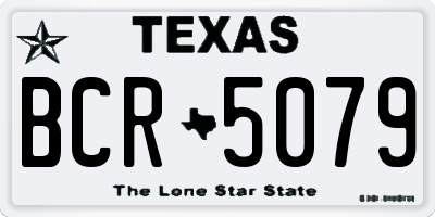 TX license plate BCR5079
