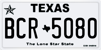 TX license plate BCR5080