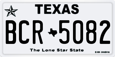 TX license plate BCR5082