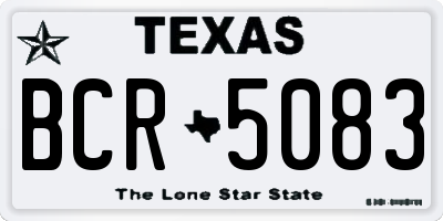 TX license plate BCR5083