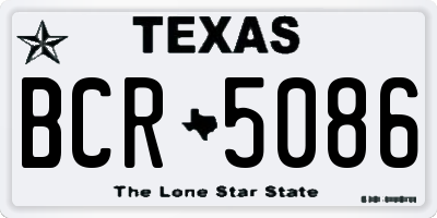TX license plate BCR5086