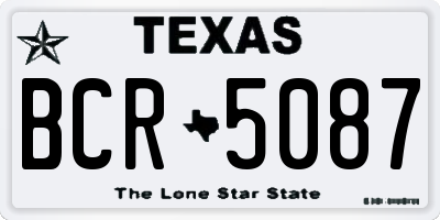 TX license plate BCR5087