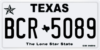 TX license plate BCR5089