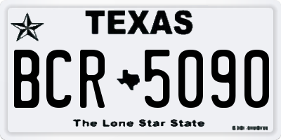 TX license plate BCR5090
