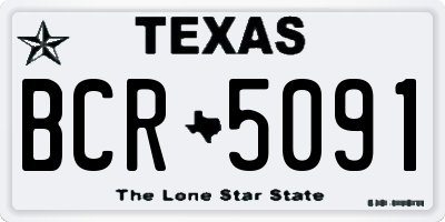 TX license plate BCR5091