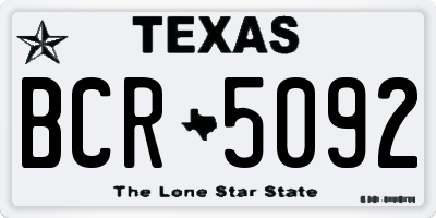 TX license plate BCR5092