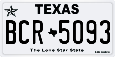 TX license plate BCR5093