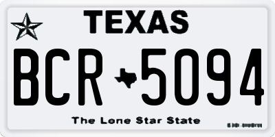 TX license plate BCR5094