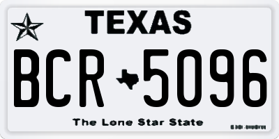 TX license plate BCR5096