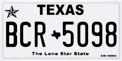 TX license plate BCR5098