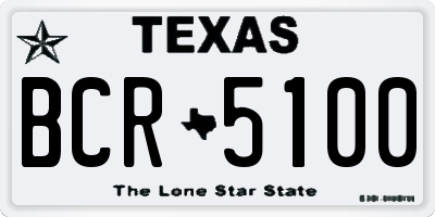 TX license plate BCR5100