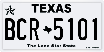 TX license plate BCR5101