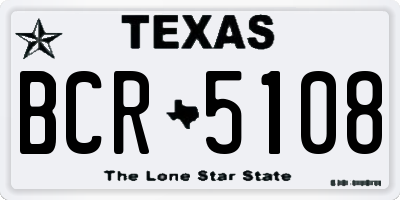 TX license plate BCR5108
