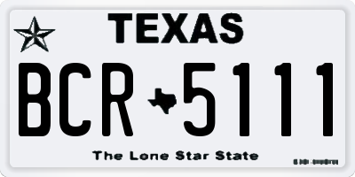 TX license plate BCR5111