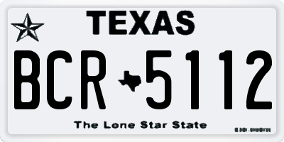 TX license plate BCR5112