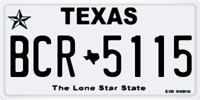 TX license plate BCR5115