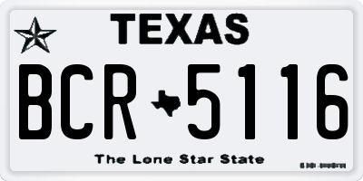 TX license plate BCR5116