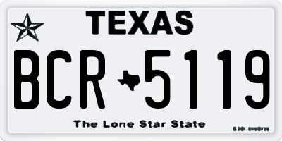 TX license plate BCR5119