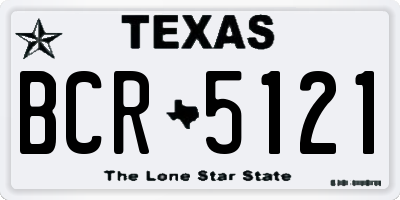 TX license plate BCR5121
