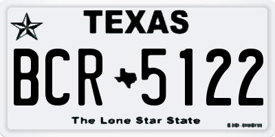 TX license plate BCR5122