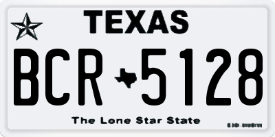 TX license plate BCR5128