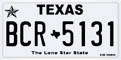 TX license plate BCR5131