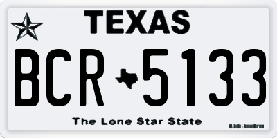 TX license plate BCR5133