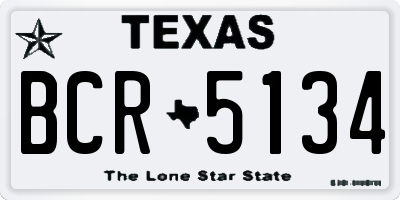 TX license plate BCR5134