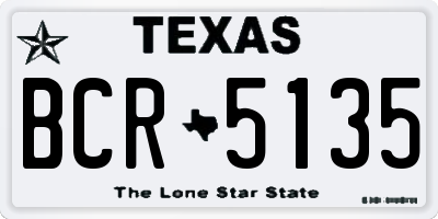TX license plate BCR5135
