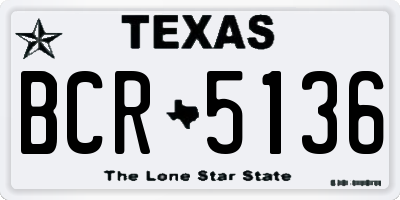TX license plate BCR5136