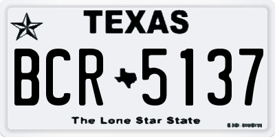 TX license plate BCR5137