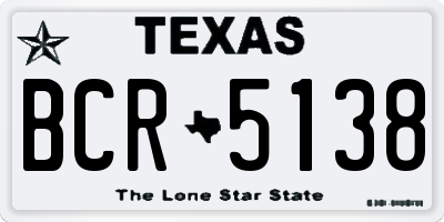 TX license plate BCR5138