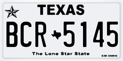 TX license plate BCR5145