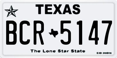 TX license plate BCR5147