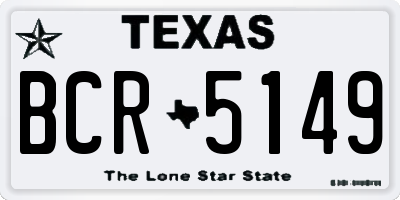 TX license plate BCR5149