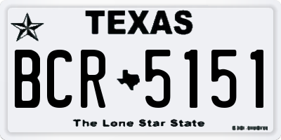 TX license plate BCR5151