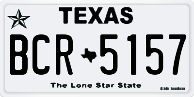 TX license plate BCR5157