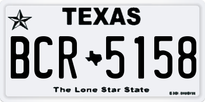 TX license plate BCR5158