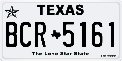 TX license plate BCR5161