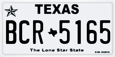 TX license plate BCR5165