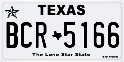 TX license plate BCR5166