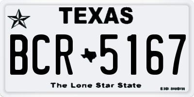 TX license plate BCR5167