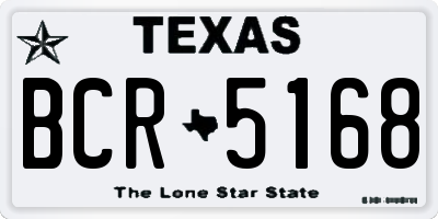 TX license plate BCR5168