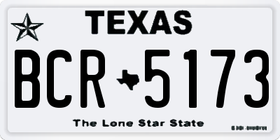 TX license plate BCR5173