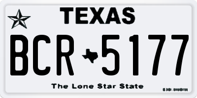 TX license plate BCR5177