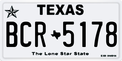 TX license plate BCR5178