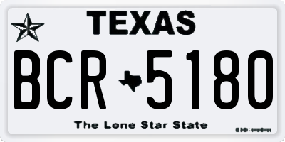 TX license plate BCR5180