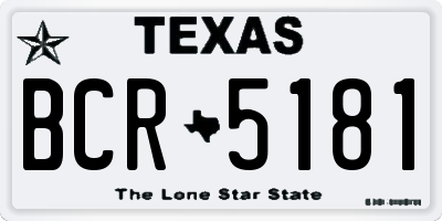 TX license plate BCR5181