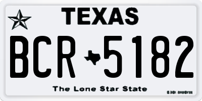 TX license plate BCR5182